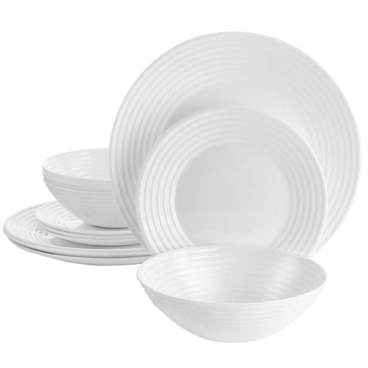 Gibson Tempered Glass Dinnerware Set of 12 Wayfair